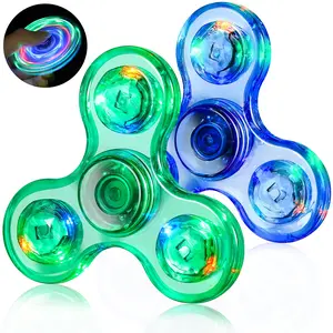 Light Up Sensory Fidget Spinner for Kids 2 Pack Glow Fidget Toys with 3 Flashing Modes Autism ADHD Relief Durable ABS Material Perfect for Classroom Prizes Personalized Gifts Relaxation Stick Solution