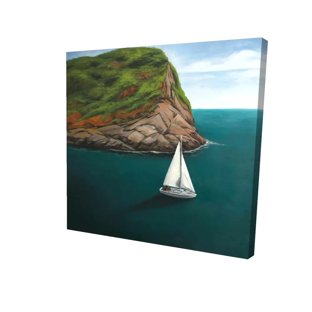 212 MAIN Blue Artistic Adventure Coastal View Accent Wall Print, 24x24in High-Def Vibrant Window-Compatible Home Decor, Ocean Inspired Design Bedroom Aesthetic Gift (Inspired by Seda in Porto Venere)