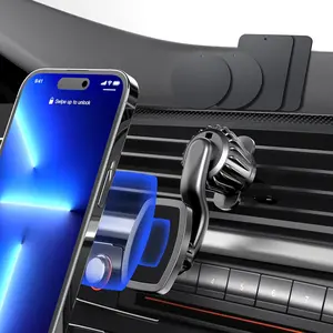 Magnetic Car Phone Holder Mount, Upgraded Clip Car Cell Phone Holder, °   Strong Magnet Phone Holder for Car, Phone Mount for Car Vent Compatible with iPhone, Samsung, Smartphones, Tablets
