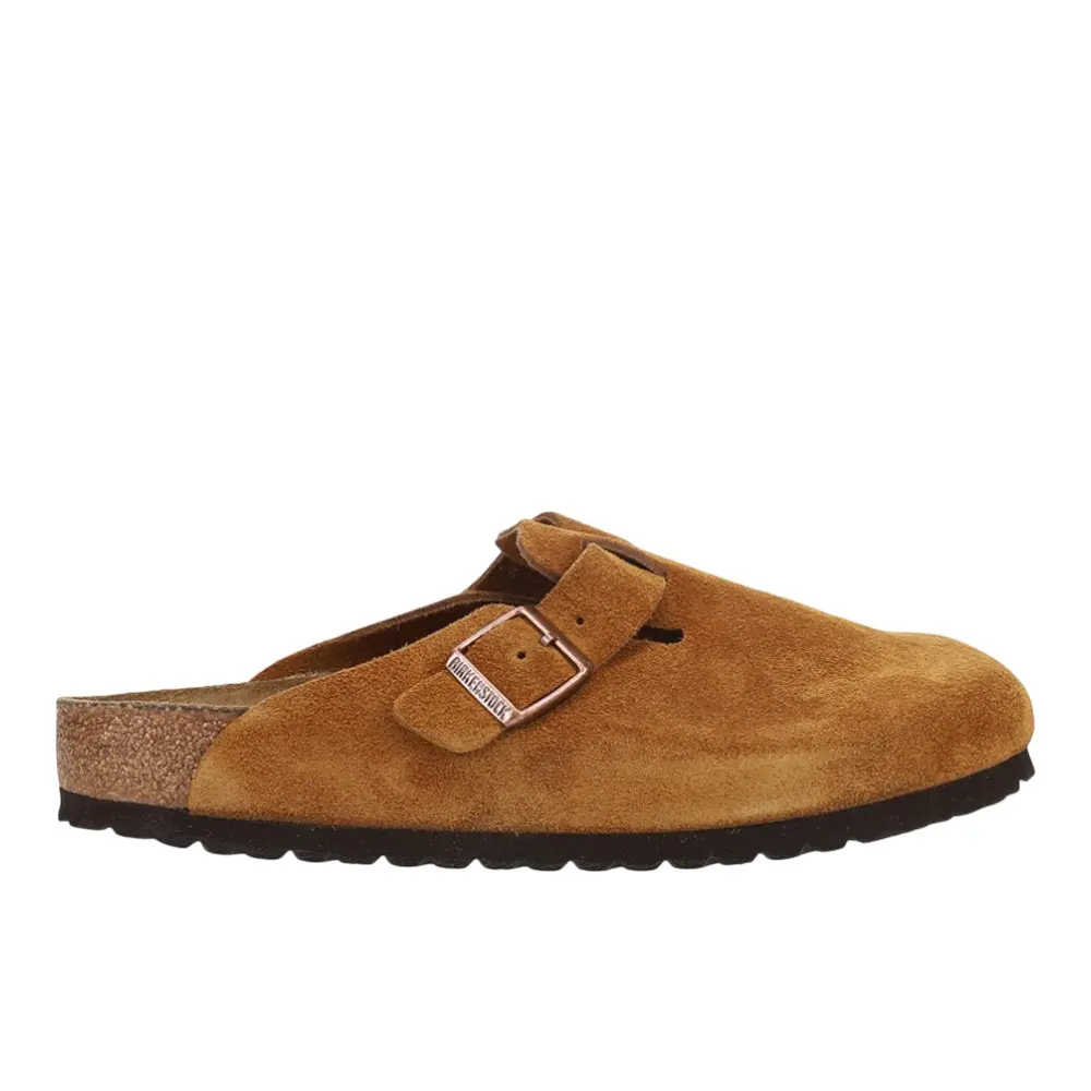 BIRKENSTOCK Womens Boston Soft Footbed Suede Leather Clogs Casual - Brown BIRKENSTOCK Womens Boston Soft Footbed Suede Leather Clogs Casual - Brown