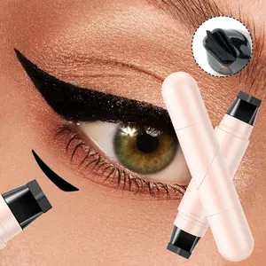 1 Rotating Eyeliner Stamp Pen, Liquid Eye Liner - Double-ended design with wing-shaped stamp, quick-drying, long-lasting, smudge-proof, easily creates cat-eye makeup, stays on all day, suitable for teenagers and adults