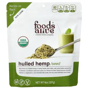 Foods Alive Organic Hulled Hemp Seeds, 8 oz (227 g)