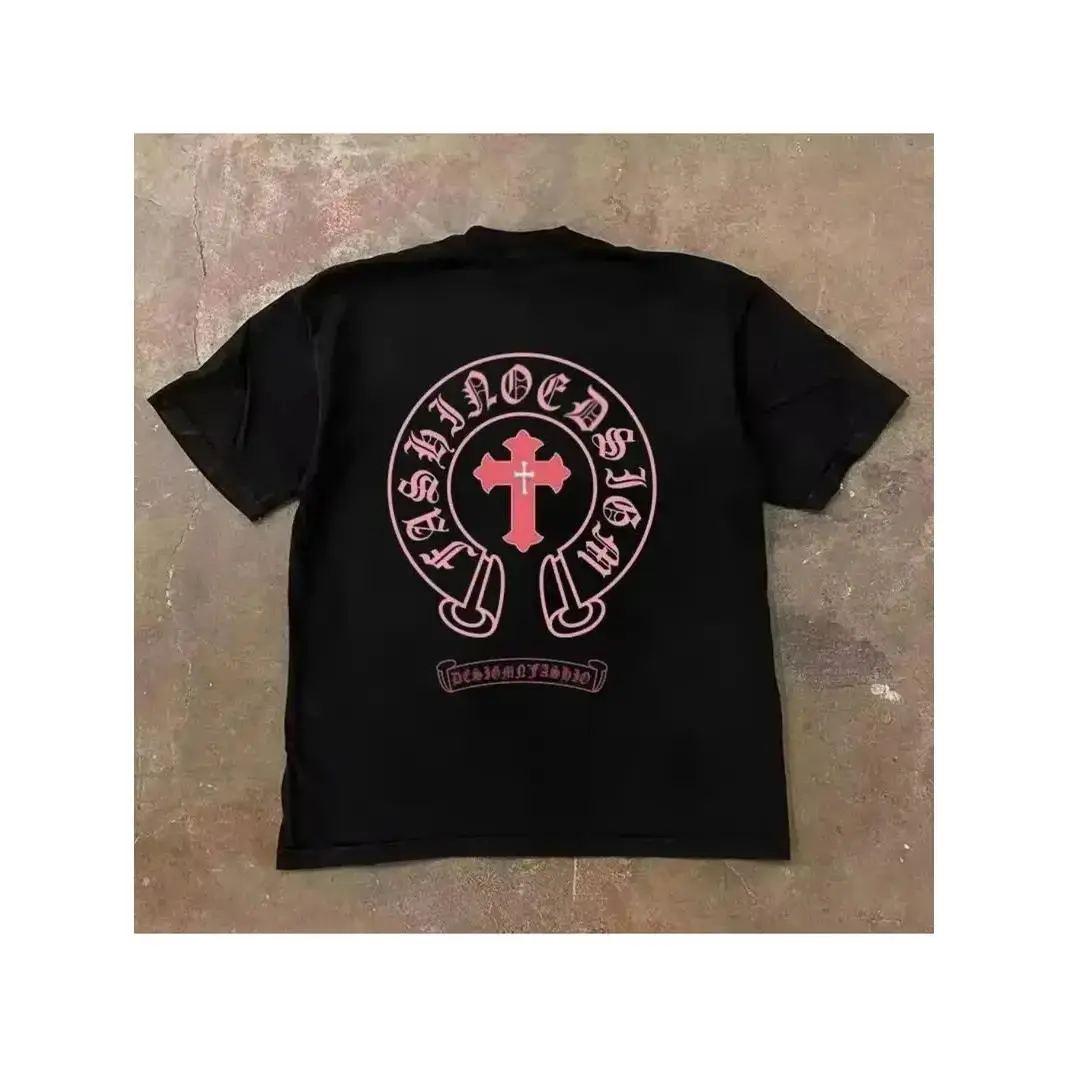[tiktok shop deals]2026 Spring/Summer Short Sleeved T-shirt Summer Explosion Cross Street American Fashion Casual 3D Printed T-shirt white tee oversized graphic
