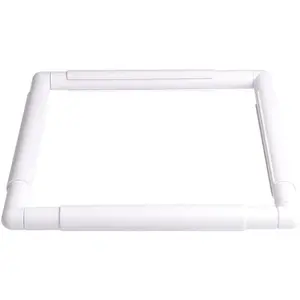 Square Embroidery Hoop, Plastic Cross Stitch Hoop (11x11 inches) - White, Handhold, Craft Clip Frame - DIY Sewing Tools