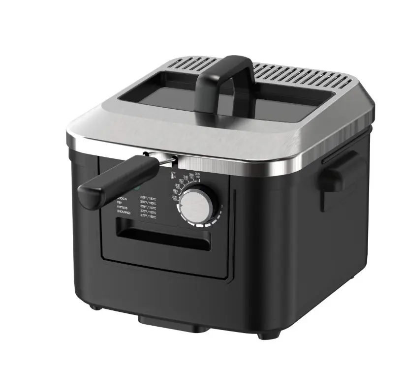 Mainstays 4-Liter Matte Black Electric Deep Fryer with Adjustable Temperature Control
