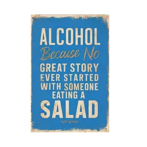 Vintage Bar Tin Sign – Funny Drinking Quote Metal Wall Decor for Home Bar, Kitchen, or Man Cave – 8x12 Inch Retro Alcohol Plaque