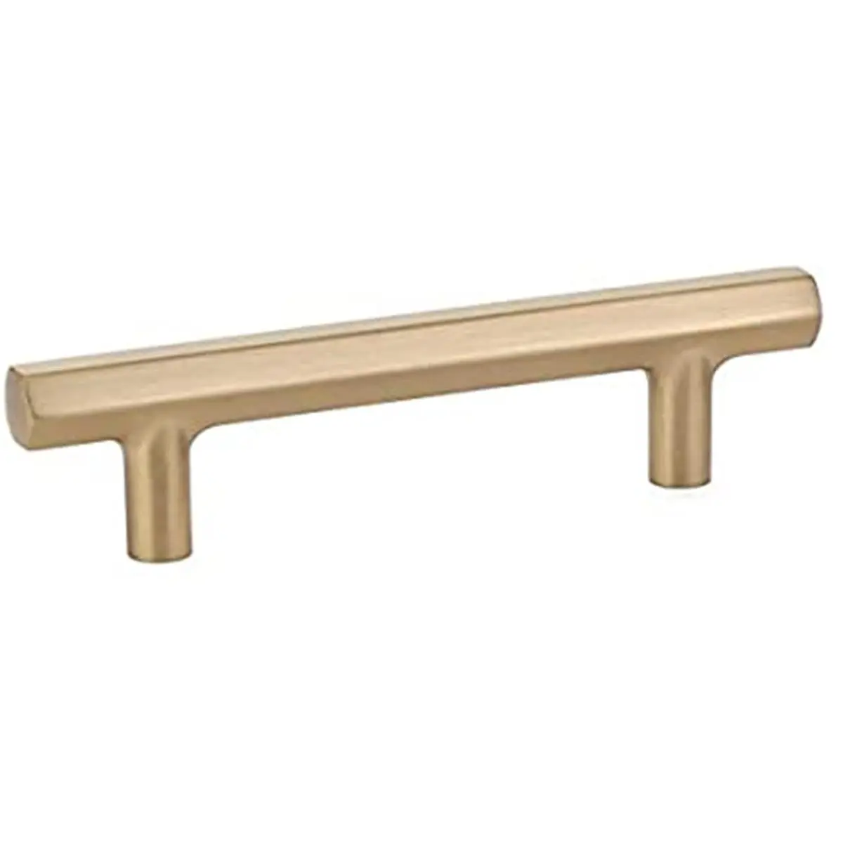 Emtek 86681US4 Mod Hex Contemporary Metal Cabinet Pull - 12 in. Center to Center Satin Brass Door Handles
