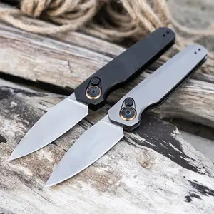 EDC Pocket Knife 7551 – Premium One-Hand Button Lock, Reverse Tanto Blade, Lightweight Aluminum Handle, Ideal Everyday Carry Tool & Perfect Gift for Men, Husbands, Boyfriends, Outdoor Enthusiasts