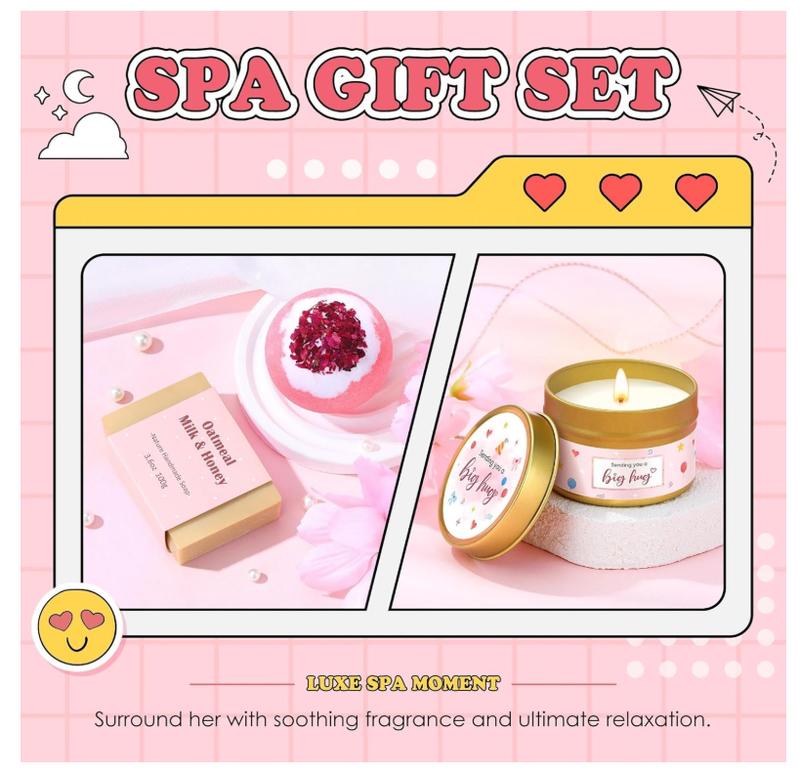 Gift Baskets for Women Unique Birthday Gifts for Women Self Care Cheer Up Gifts Set Pick Me Up Gift Box for Woman Teen Girls Best Friend Sister Ladies Friendship Her - Inspirational Pink Present