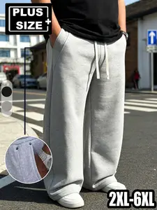 Plus Size Long Pants for Daily Wear, Elastic Drawstring Sports Trousers, Perfect for Casual Outing, Walking, Exercise, Fitness, Gift Idea, Loose Fit Bottoms