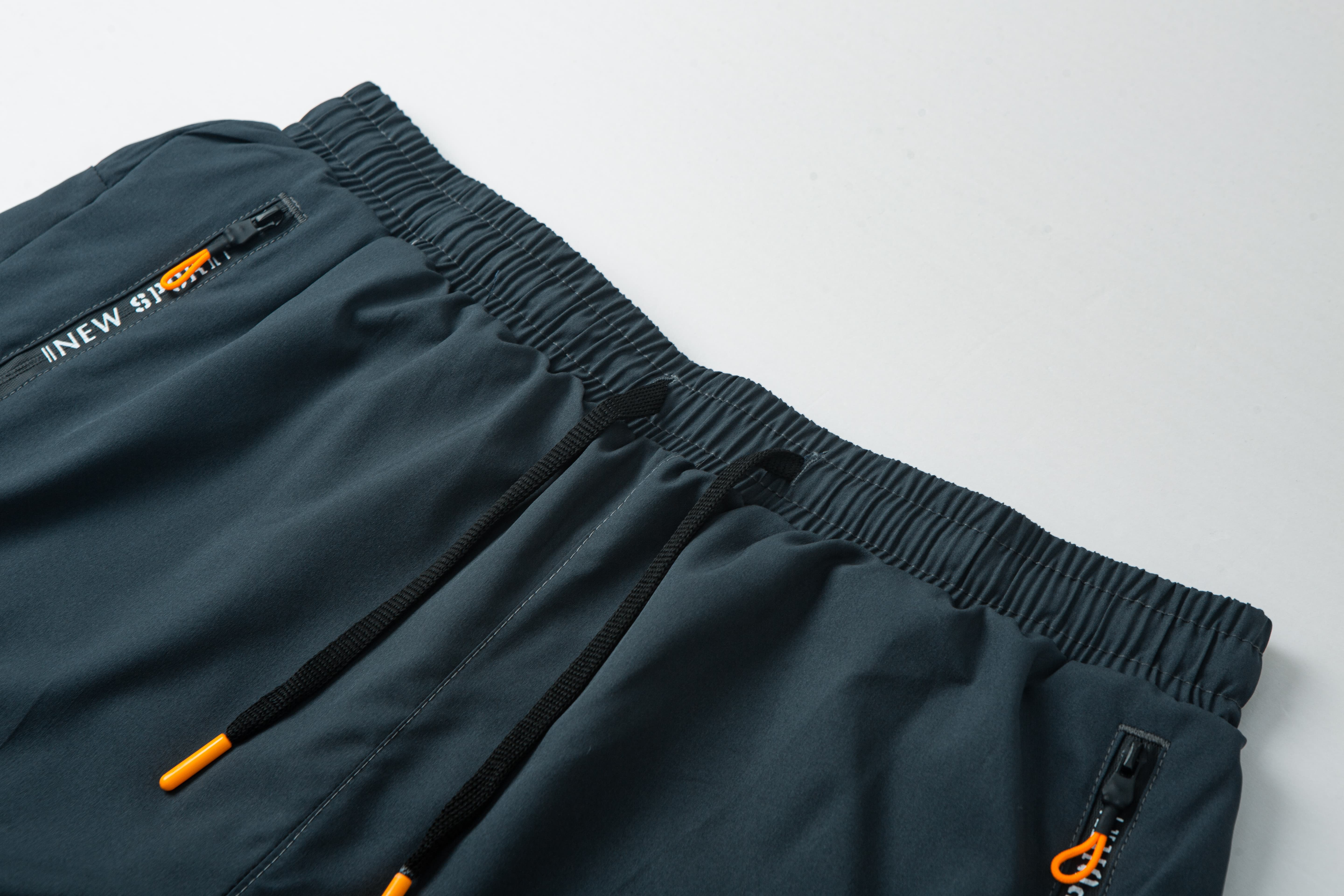 Men’s 2-in-1 Slim-Fitting Polyester-Elastane Blend Athletic Leggings - High Stretch, Quick Dry, Anti-Friction, Breathable, Plain, All Seasons, Multi-Functional Pockets (Father’s Day Gift for Active Dads) - Suitable for Gym, Jogging, Polyester Blend