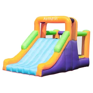 【GiftForKids】Wide Slide Bounce House summer children gift birthday vocation holiday cottage afterschool preschool cute party favor fun amusement park aqua wet with Slide Inflatable Durable Sewn Jumper Castle Bouncy House for Kids Outdoor Indoor