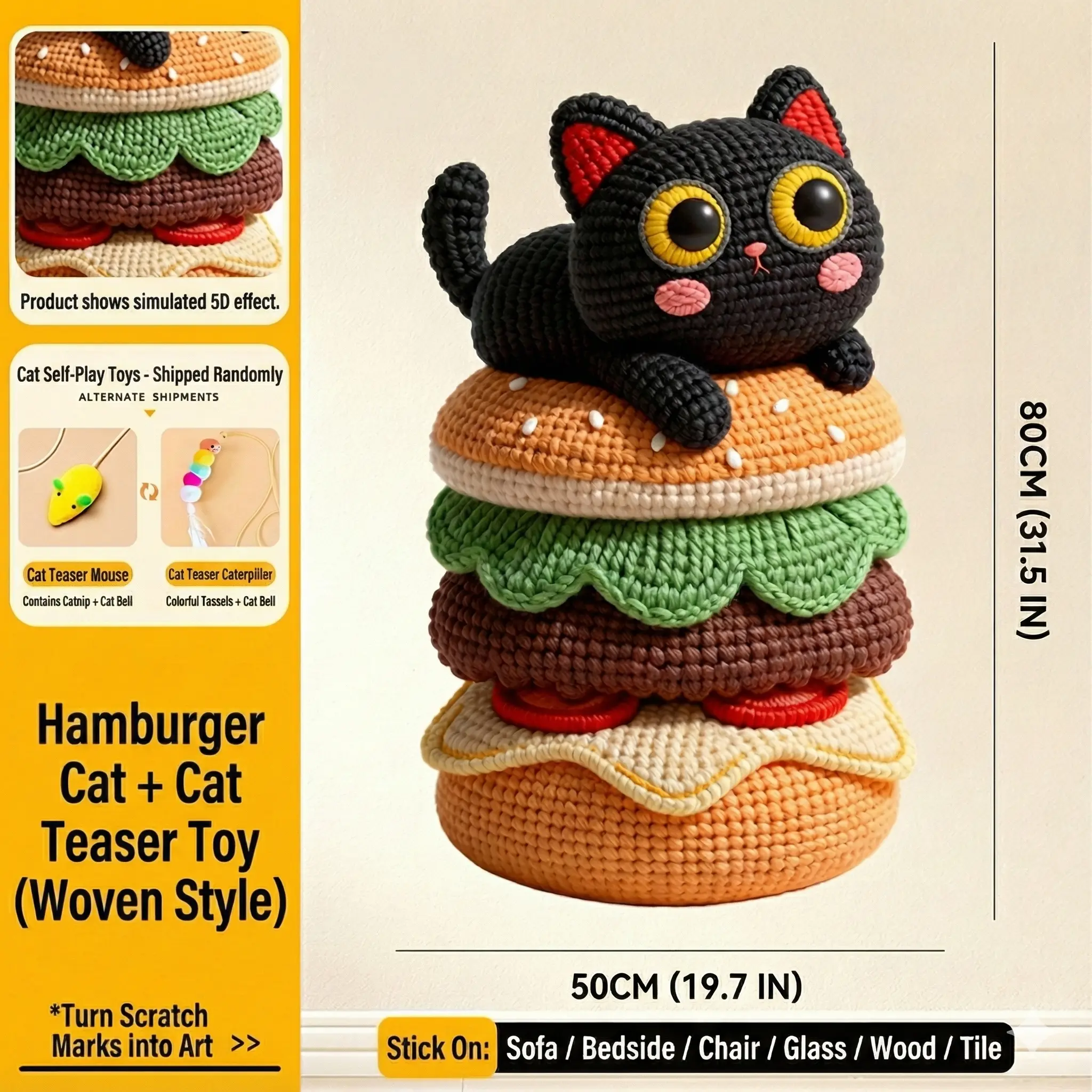 Hamburger Cat(5D Woven)