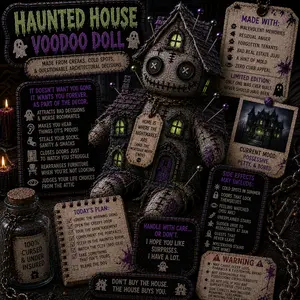 Haunted house voodoo doll magnet