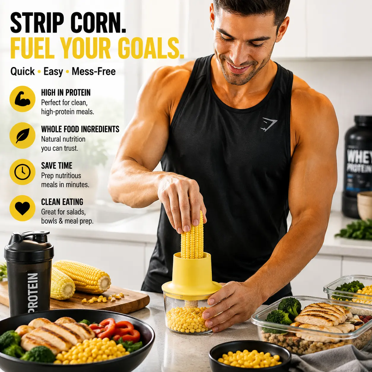 2-in-1 Corn Peeler and Grater, Multifunctional Corn Kernel Stripper Cheese Grater, Kitchen Gadget for BBQ Summer Cooking Meal Prep, Dishwasher Safe