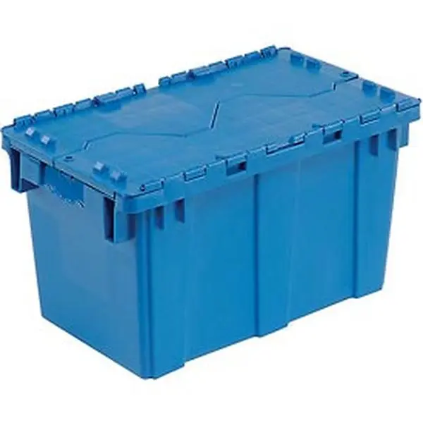 Monoflo International DC2213-12BLUE Plastic Rectangle Container with Hinged Lid, 22.375x13x13 in Home Organiser, Shipping & Storage Solution for Home Use