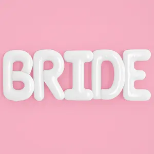 40in Giant White BRIDE Balloons - No Choking Hazard, Safe Design, Bachelorette Party Decorations, Wedding Party, Engagement Party, Bridal Photo Booths