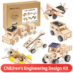 Nasty Daddy 6-in-1 STEM Kits for Kids Age 8-10 Science Building Project Craft Model Car Kit STEM Toys for Boys Girls Age 8-12 Wooden 3D Puzzles Birthday Gifts