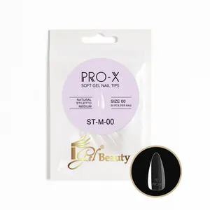 PRO-X Soft Gel Nail Tips 08 - Natural Stiletto Medium (Refill Bag)
