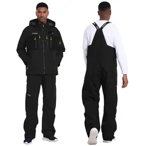 NAVIS MARINE Fishing Pro Rain Suit : 3-Layer Waterproof Hard Shell Jacket & Bib Overalls - G4-91, Durable & Weather-Resistant