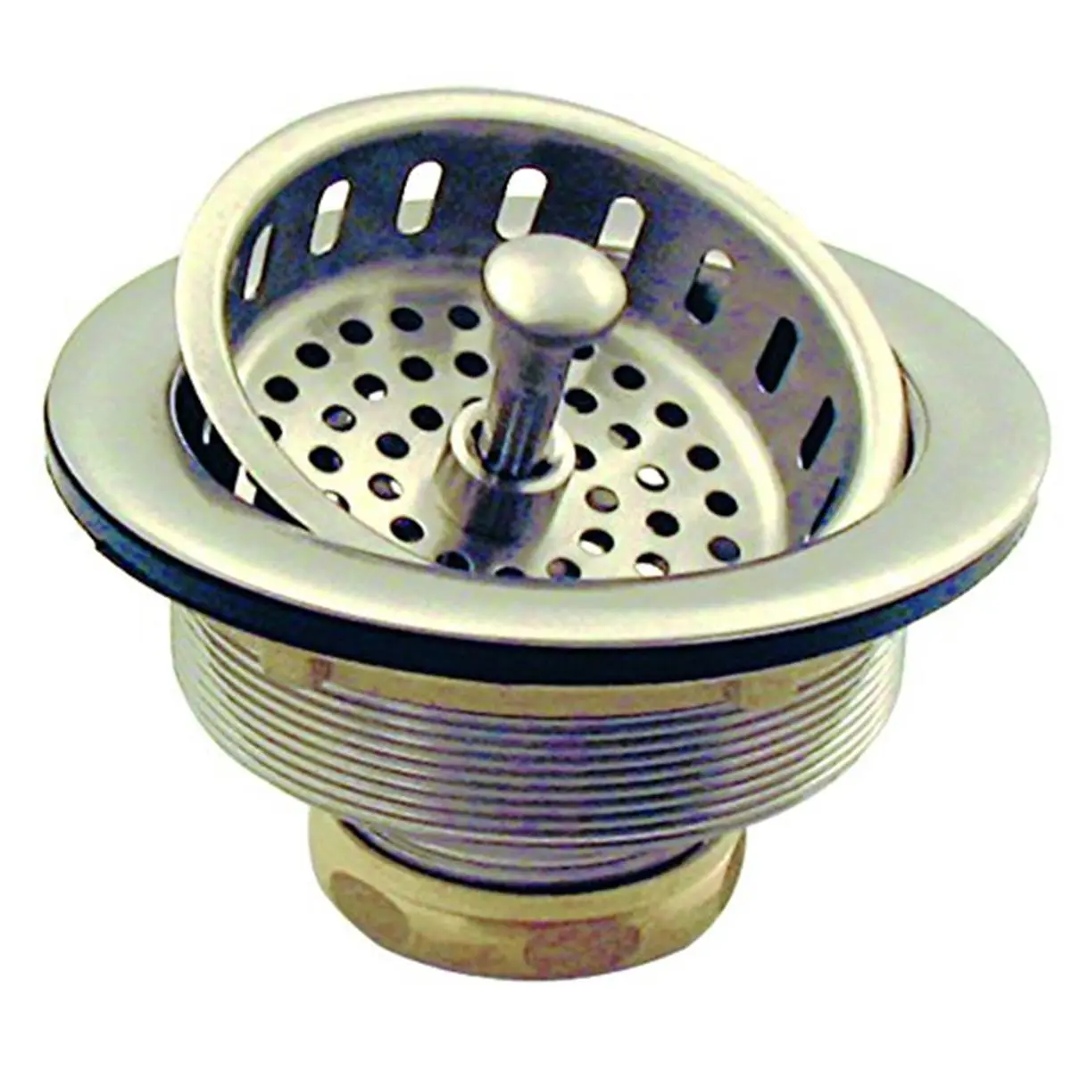 Westbrass D214-07 3.5 in. Post Basket Strainer in Satin Nickel