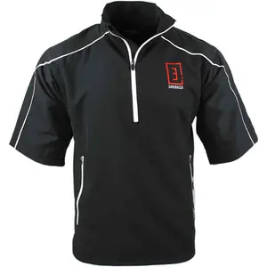 SHOEBACCA Mens Free Swing Peached Short Sleeve Half-Zip Casual Outerwear Casual - Black