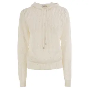 Peserico Women Pure Cotton Cordonet Jumper With Sequins