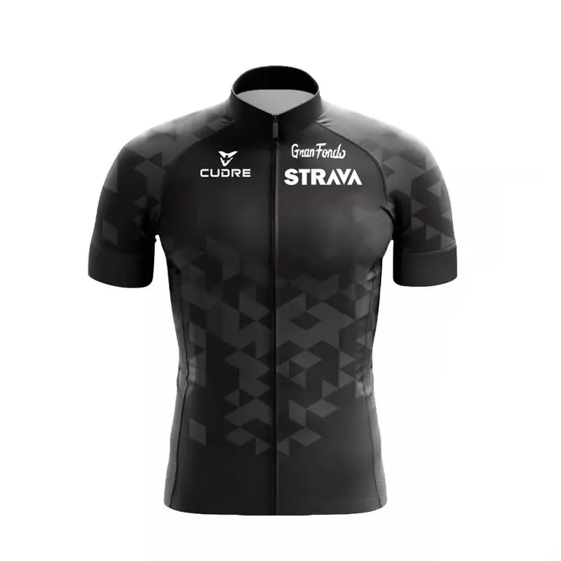 Men's Short-Sleeve Cycling Jersey with Geometric Pattern, Breathable Athletic Fabric for Road Biking, Gym Workout Activewear