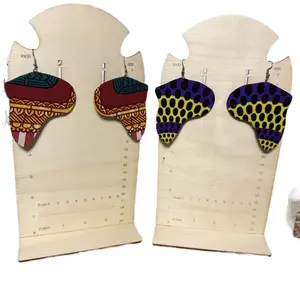 Africa Shaped African Print Earrings - Fashion Accessory