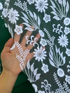 White Floral Embroidered Lace