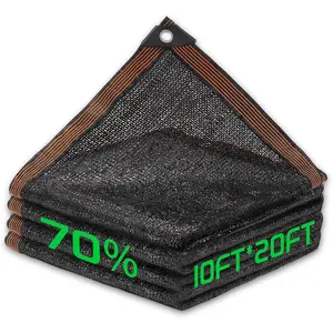 70% Shade Cloth, 10FTx20FT HDPE Mesh Tarp with Reinforced Grommets, Outdoor Sun Shade Net for Greenhouse, Plants, Garden, Pergola, Patio, Chicken Coop (10FT*20FT)