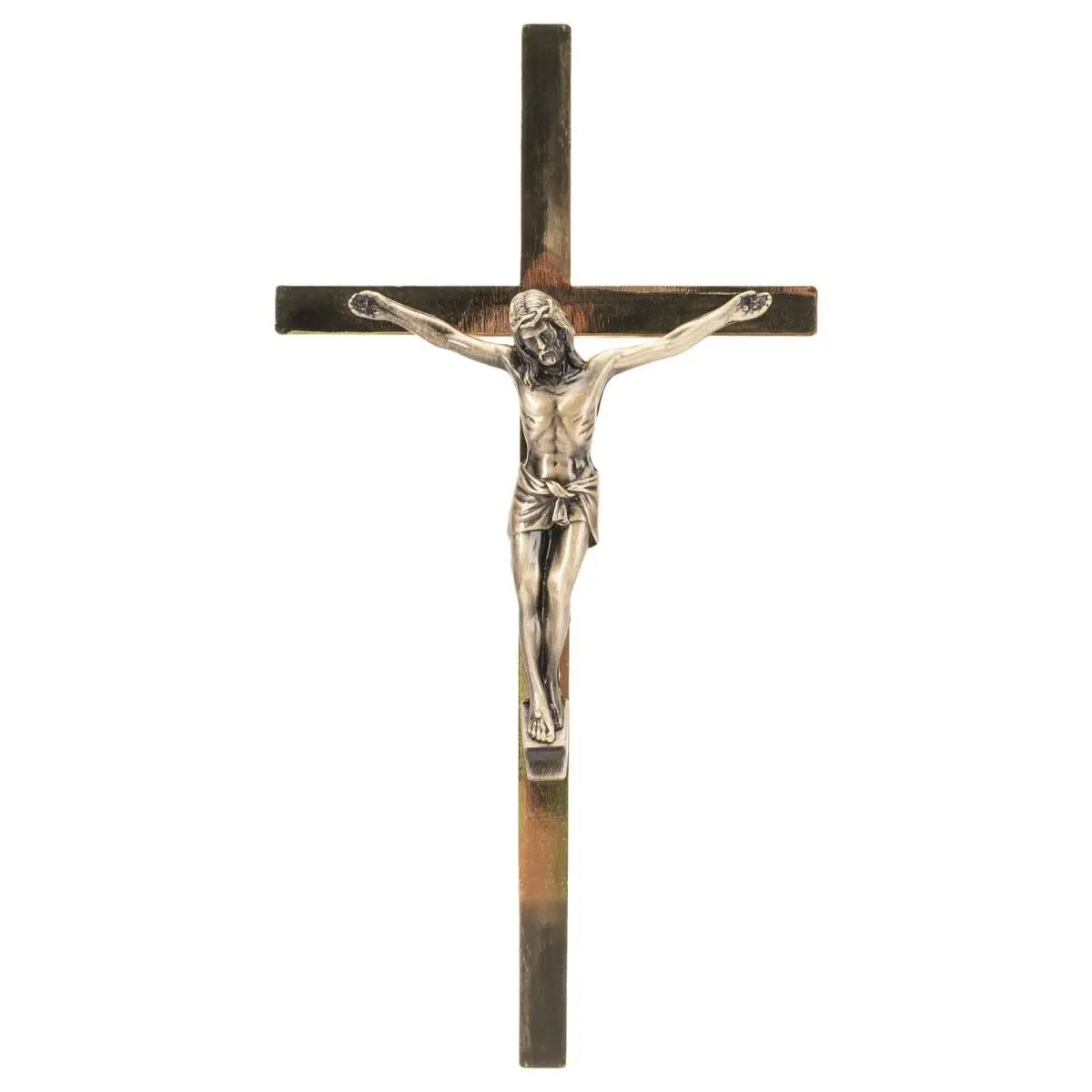 Dicksons MWC-700 Light Weight Bronze Metal Wall-Mounted Crucifix, 8 in. Christianity Religious Home Decor, Many Years Durable Wall Accent