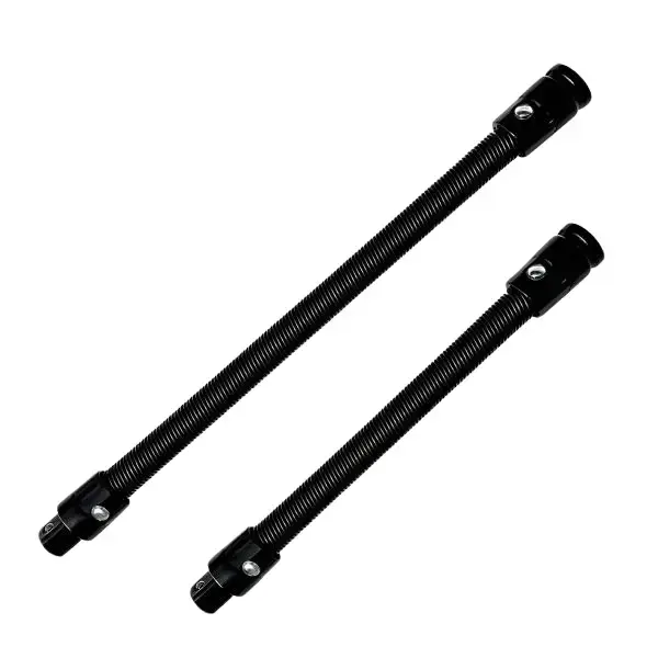2Pcs 1/2 Inch Drive Flexible Socket Extension Bar Set - 250mm&350mm Bendable Spring Connective Rod Adapter, Turning Adjust Tool with Stable Socket Hold, Built-in Spring Stop Ball for Auto Repair Wrenches, Narrow Access Spaces