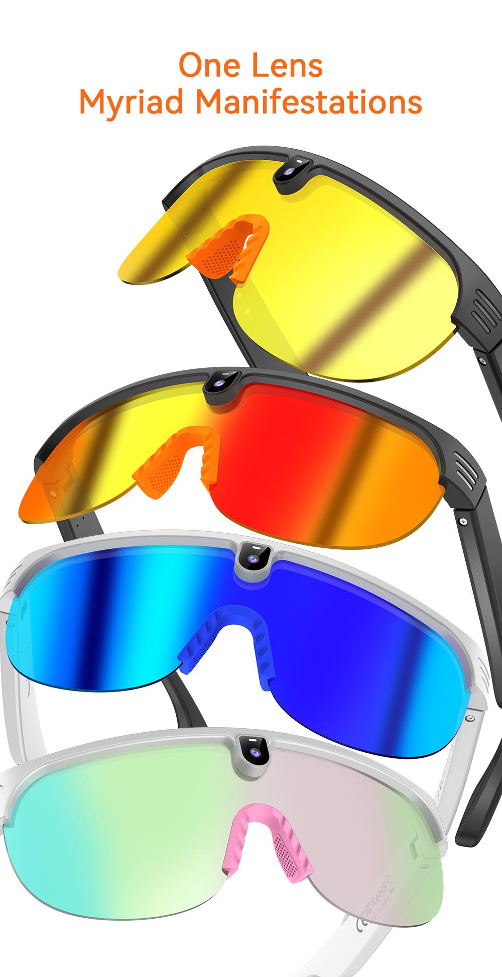 2026 AI Smart Glasses with Camera Dust UV Proof Cycling Sports Goggles- HD Video Recording Glasses with Audio, Music Playback, Wireless Call, Touch Control, Real-Time Translation, AI Object Recognition, for Men Women, Translation Glasses