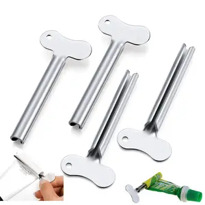 2pcs Stainless Steel Toothpaste Squeezer, Tube Roll Presser, Universal for Toothpaste Dye Hair Cream Hand Cream Cosmetics