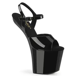 8 Inch Heelless CRAZE-809 Black Patent