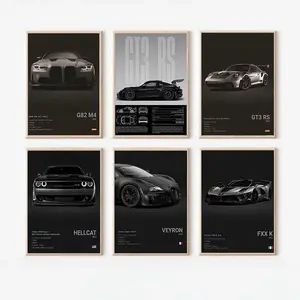 Morden Car G82 M4 GT3 RS Hellcat Veyron FXX K High-Resolution Wall Art Poster HD Print Unframed For Men Aesthetic Room Home House Modern Wall Decor Trendy Gift.