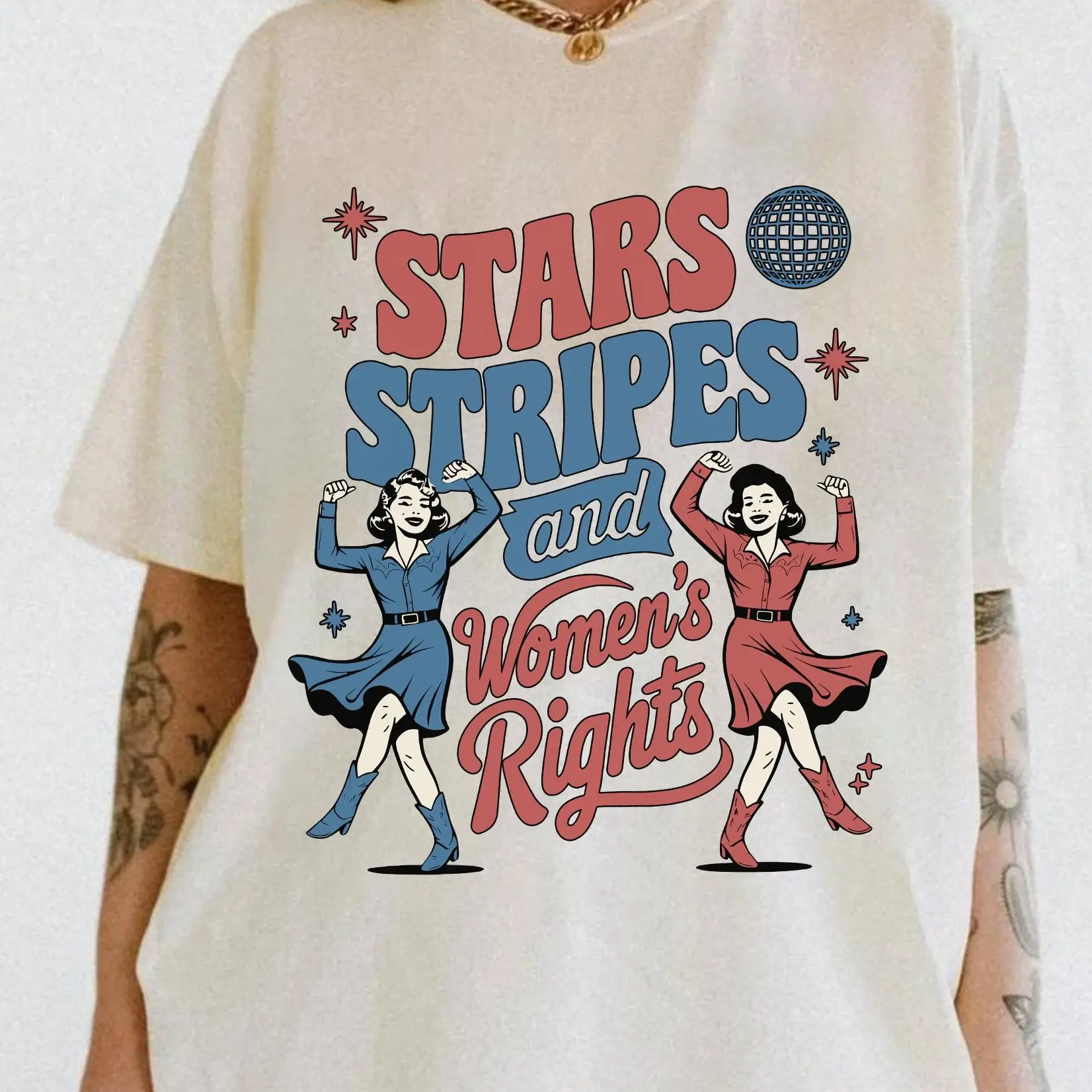 4th of July Feminist Shirt, Stars Stripes And Women's Rights, Retro Fourth Of July Shirt, Funny Feminist Graphic Tee, Girl Power USA Shirt