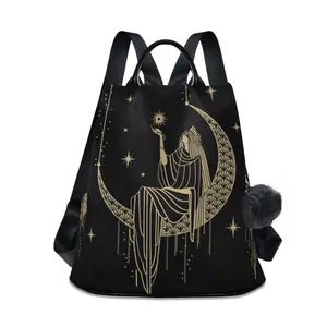 Sacral Night Woman Witch on Moon Star Trips Hiking Camping Rucksack Pack for Women - Made by FEIFEIYU