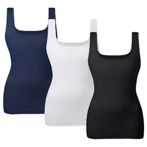 Women's Seamless Square Neck Shapewear Camisole, Tummy Control Compression Slimming Top, Everyday Underwear