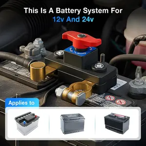 Car Battery Power Cut-Off Switch Breaker, 2026 New Car Battery Disconnect Switch Adjustable Pure Copper Stable Transmission High Conductivity 12v-24v Disconnect Switch for Car Truck Boat