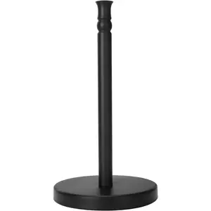 Black Paper Towel Holder Stand Countertop with Heavy Weighted Stainless Steel Base, Free Standing Paper Towel Holder (Black Matte)