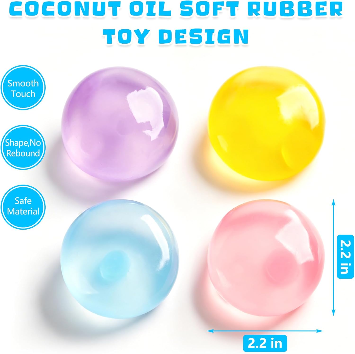 Coconut Oil Squishy Stress Toy – Shapeable Soft Fidget Ball with No-Rebound Texture for Stress Relief, Sensory Play, Desk Decor, Study & Office Relaxation, Fun Gift for Kids & Adults (1PC)