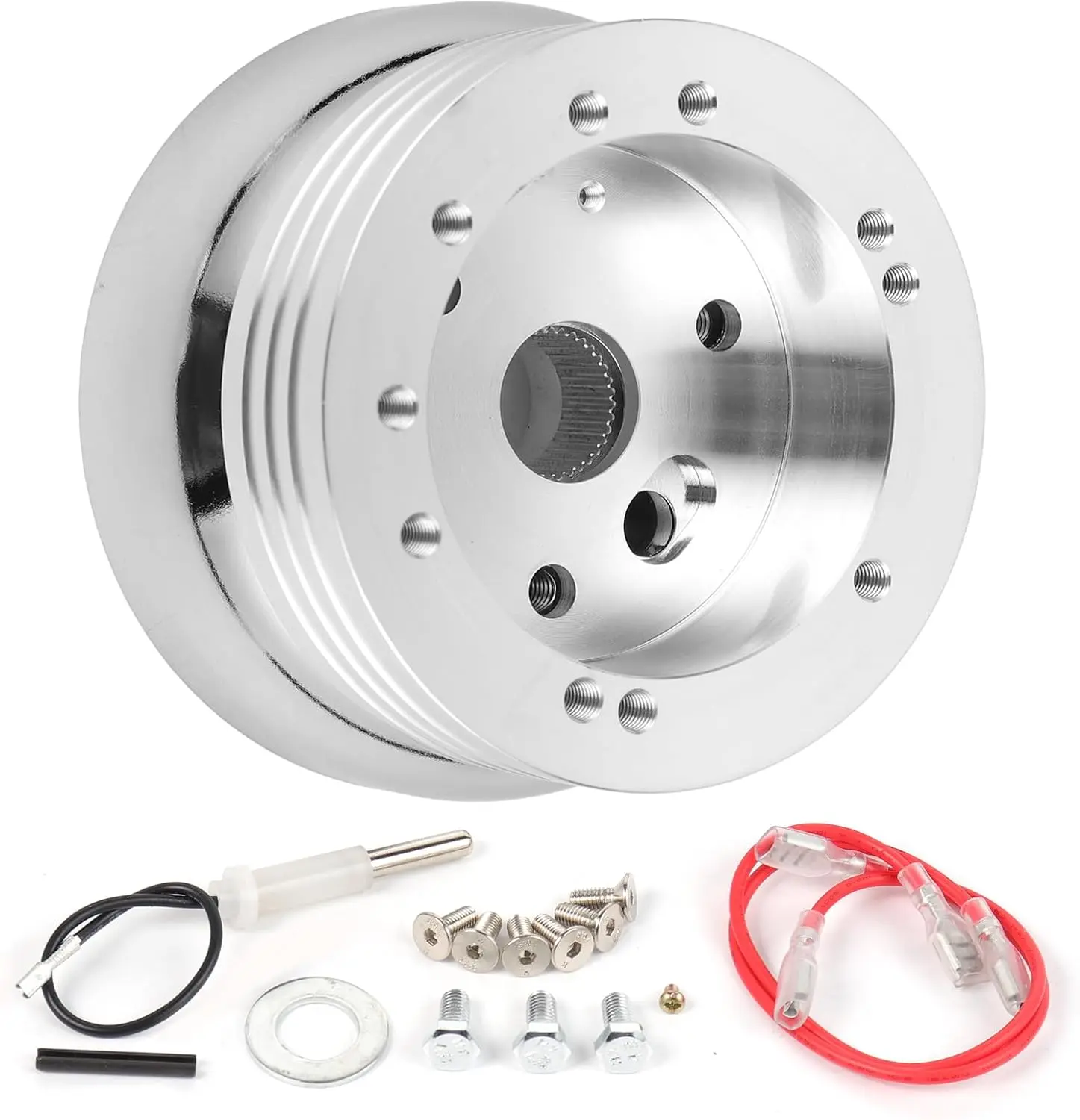 Steering Wheel Hub Adapter, Aluminum Alloy Precision CNC-Machined for Chevy/GMC Trucks 1970-1973, 1970-1975 Chevrolet/GMC Vans, Enables Smooth Steering