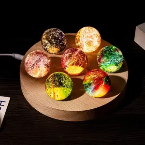 Creative Rainbow Planet Crystal Ball Glow-in-the-Dark Decorative Item, Crystal Desk Ornament, Holiday Gift, Night Light