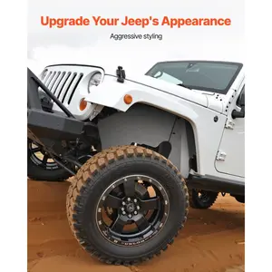 VEVOR Inner Fender Liner, Front Fender Liner Compatible with 2007-2018 Jeeps JK/JKU 2/4 Doors, Steel Mud Guards Bolt-on Style Fenders Flare, Wheel Well Cover Fenders Flare Liners, Scratch-Resistant