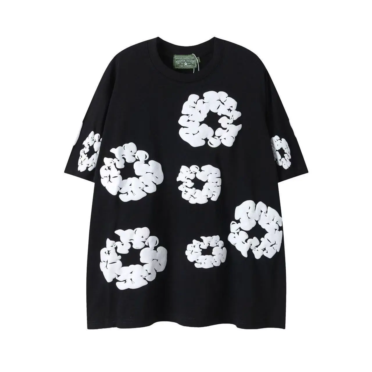 Foam black short sleeved shirt��White fl