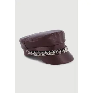 Layered Chain Detail Cabbie Hat