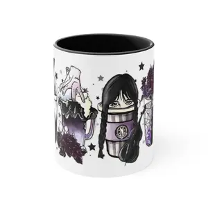 Wednesday Adams Accent Coffee Mug, 11oz Spooky mug