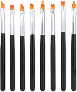 8 Pcs Paint Brush Set-Watercolor Acrylic Oil Paint Brushes with Detail, Professional Paintbrush Kit for Artist, Nail Art, Face Painting Short Handle, Easy-Clean Nylon Brushes